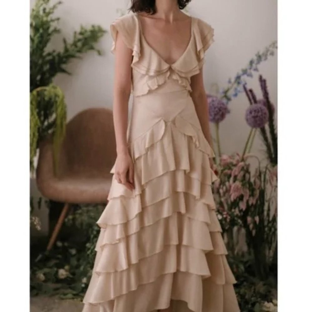 Sau Lee Rosie Dress Gown in Blush Size 0